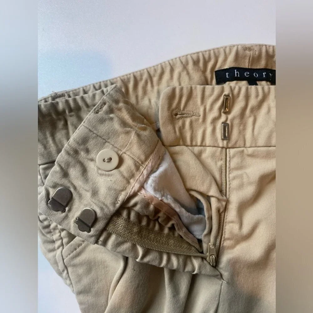 Theory Khaki Wide‎ Leg Flare trouser Tall Long